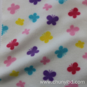 100 Polyester Coloful Butterfly Pattern Both Side Brushed Print Polar Fleece Fabric for Sofa Coat